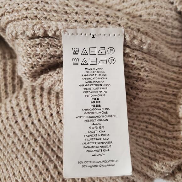 MICHAEL Michael Kors Chunky Waffle Knit Turtleneck Sweater Womens Size XS Beige - Picture 9 of 11